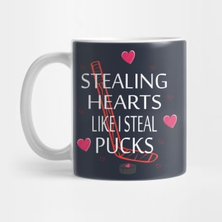 Stealing Hearts Like I Steal Pucks Valentines Day Ice Hockey Mug